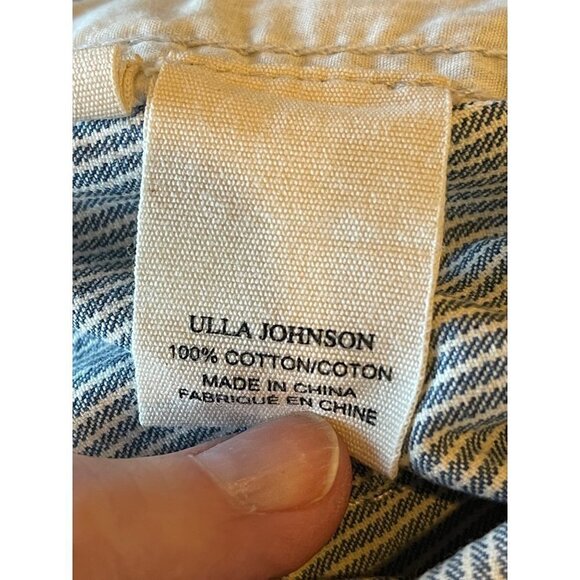 Ulla Johnson Blue And White Patria Striped Lace Up Cropped Jeans Size 0 - Picture 9 of 9